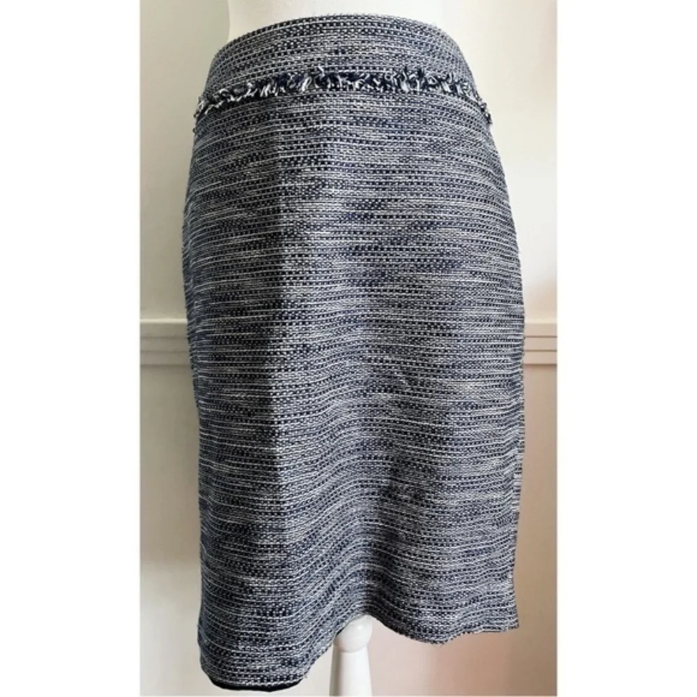 Karl Lagerfeld • Blue White Tweed Pencil Skirt